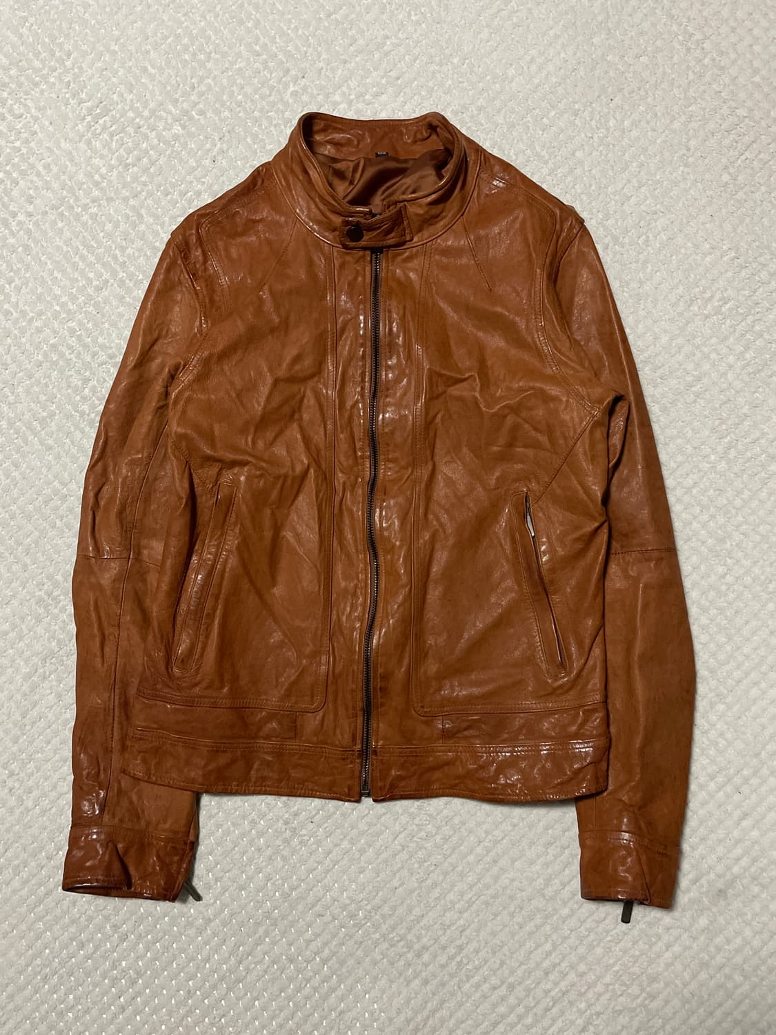 광희시장 웨스턴 무드 램스킨 양가죽 레더 자켓 브라운 상품이미지1