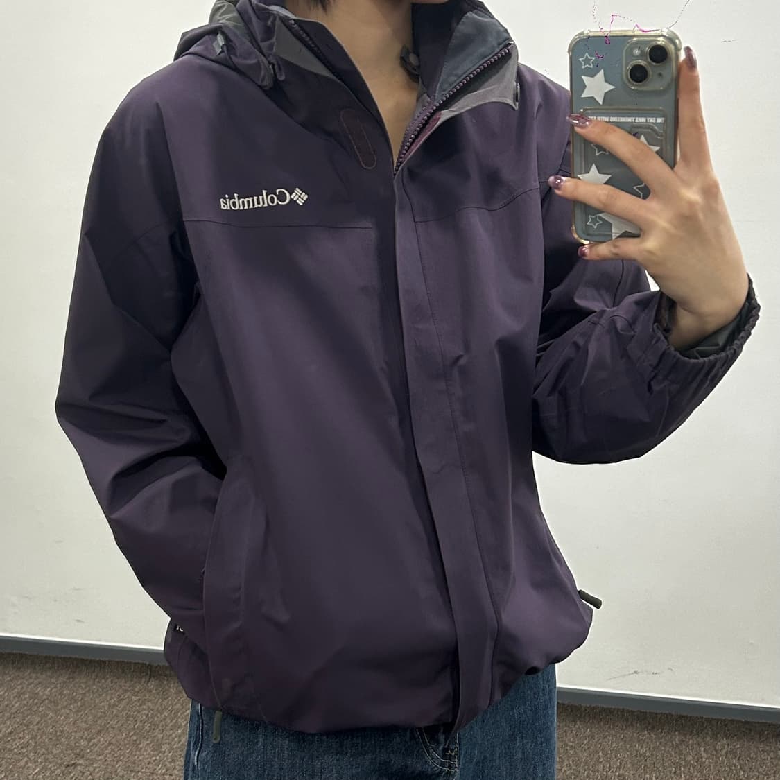 Columbia 콜롬비아 2-way, 이중지퍼 딥퍼플 고어텍스 바람막이  상품이미지2