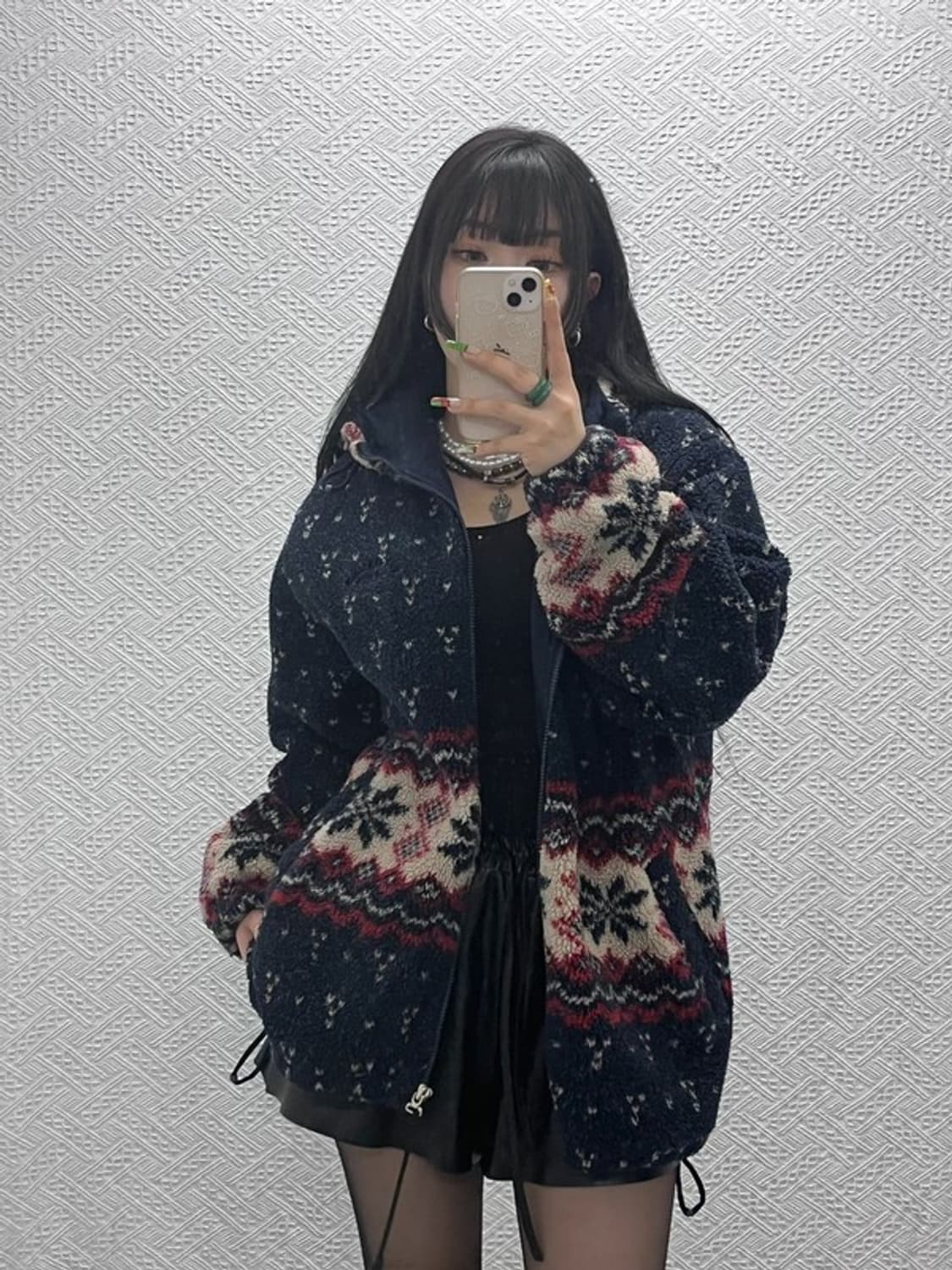 리 노르딕 스노우 플레이크 양털 후리스 자켓 100 C09452 상품이미지1