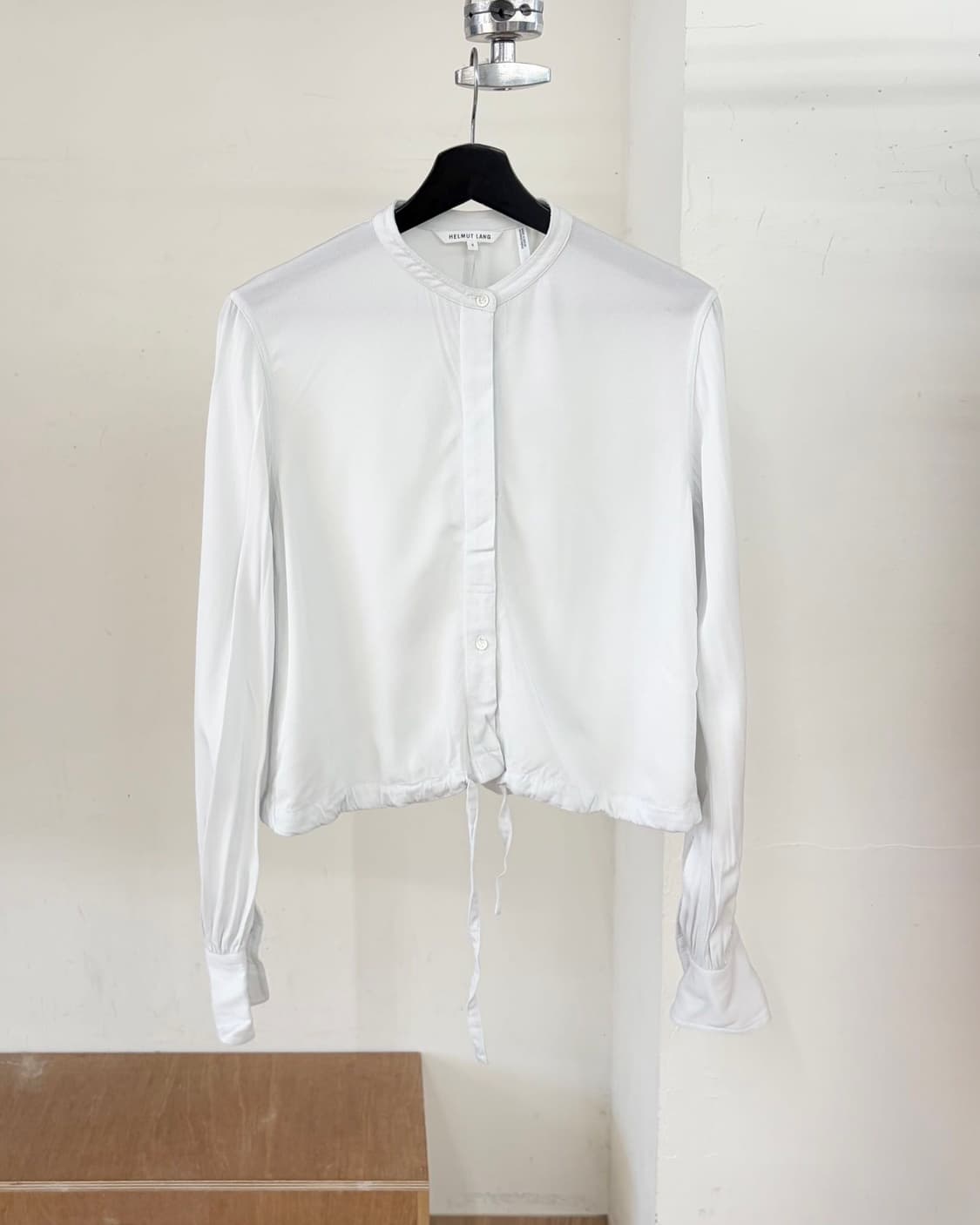 헬무트랭 화이트 레이온 드로스트링 셔츠  상품이미지1