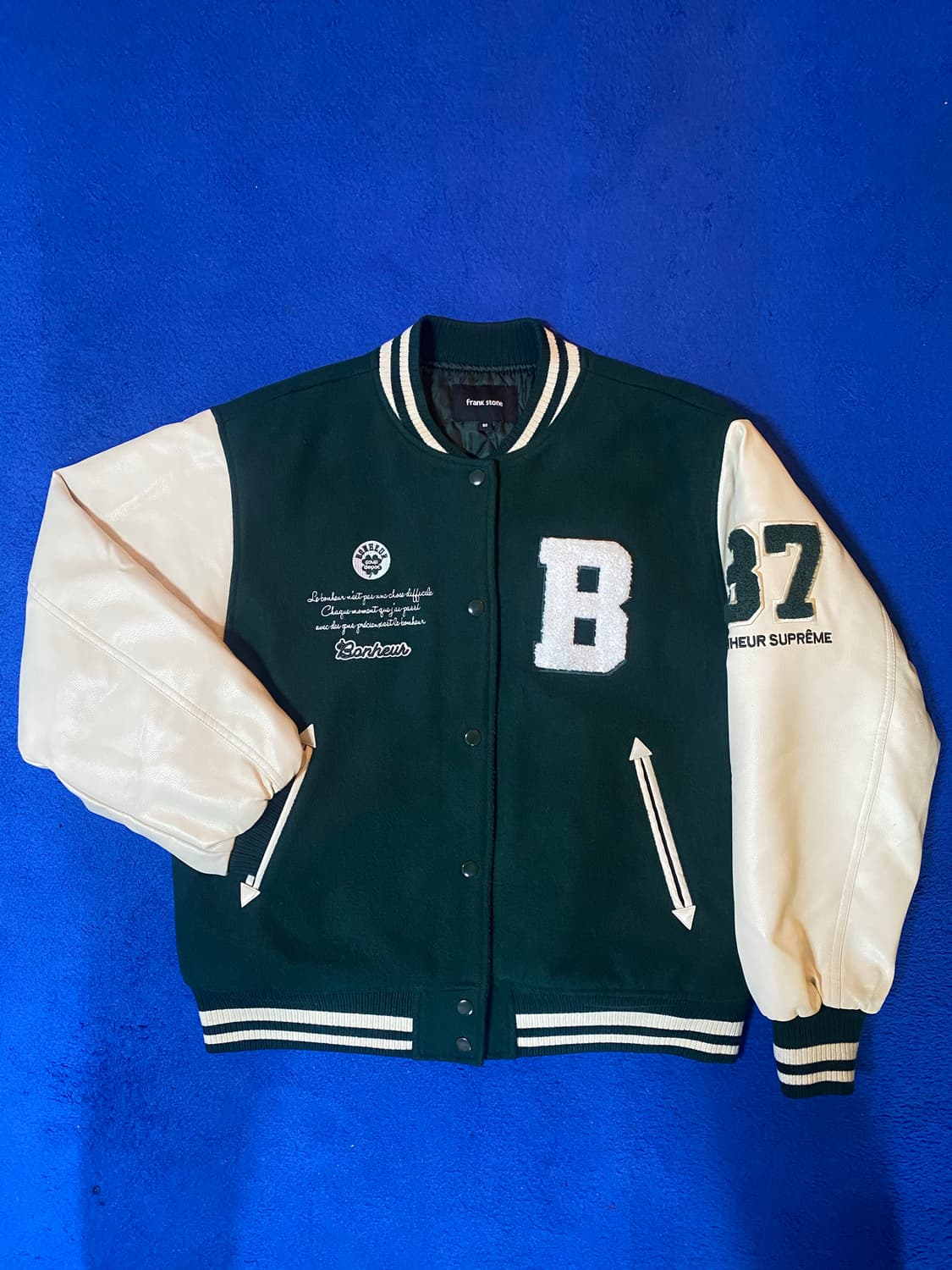 Frankstone 프랭크스톤 그린 Bonheur 바시티 자켓 야구 점퍼 상품이미지1