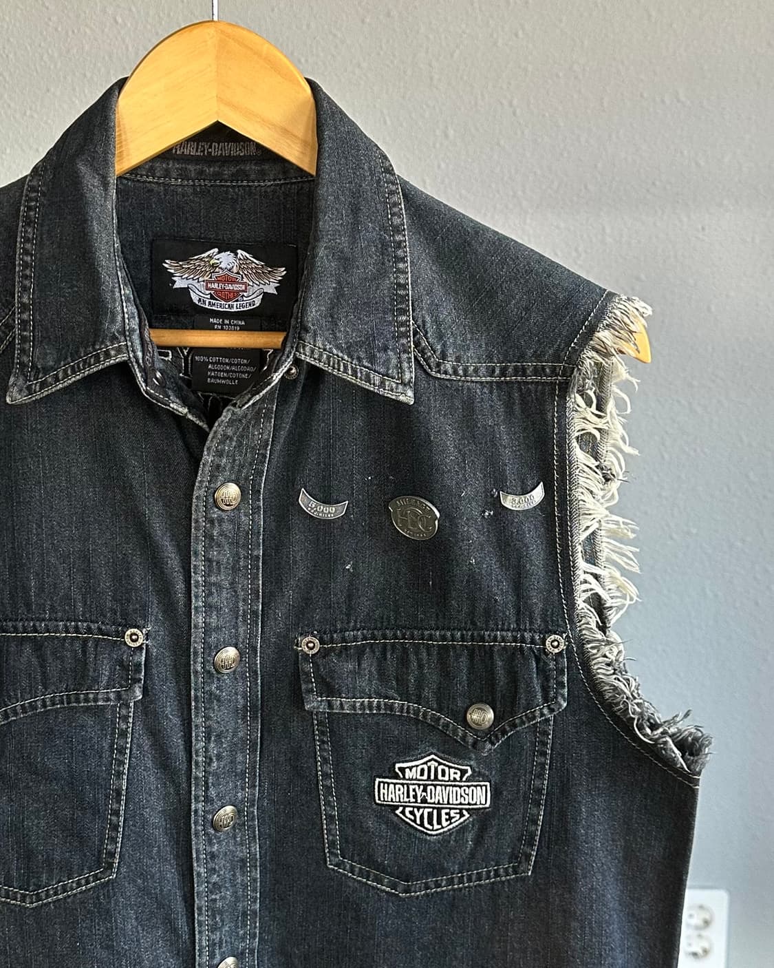 [M]할리 데이비슨 모터싸이클 데님 베스트 조끼 상품이미지5