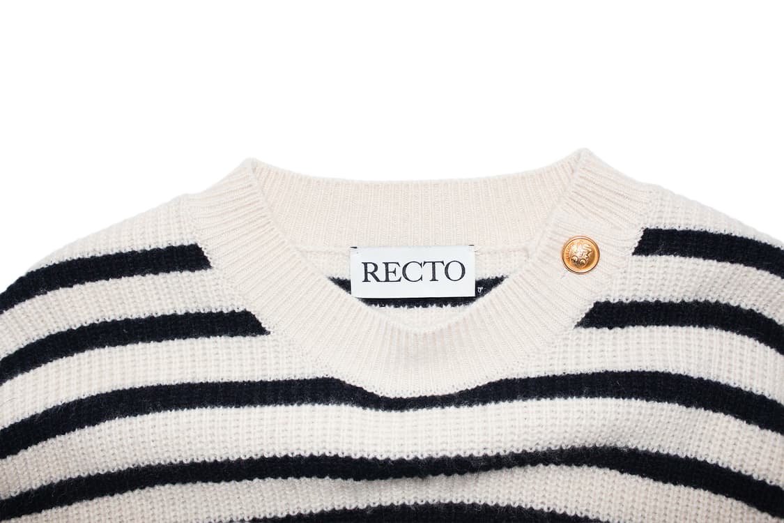 RECTO 렉토 스트라이프 버튼업 니트 상품이미지2