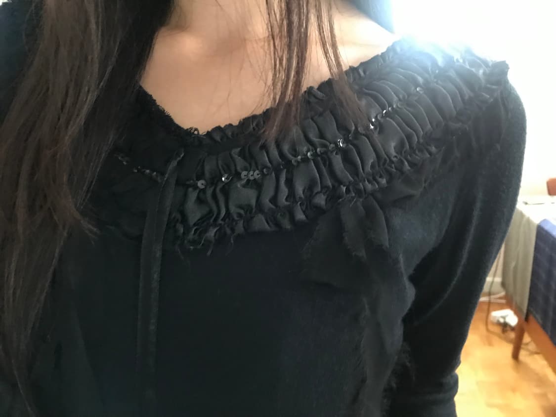 vintage frill black knit 상품이미지1