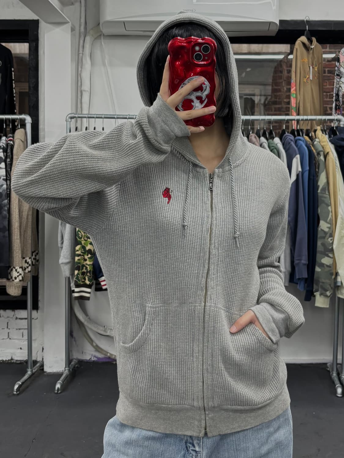 히스테릭 글래머 데빌걸 와플 후드집업 상품이미지4