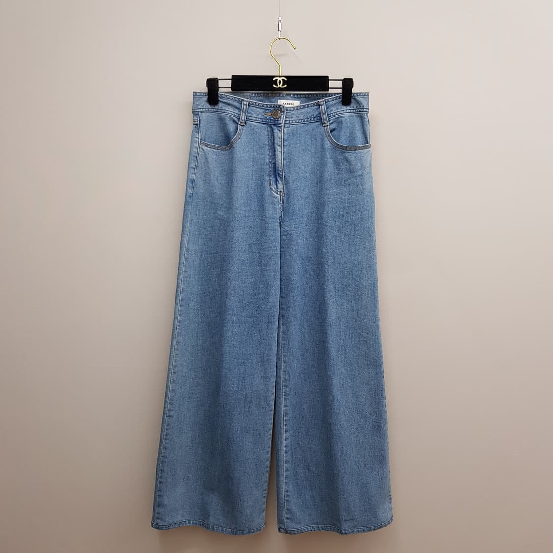 산드로 2022 하이웨스트 와이드 데님 팬츠 64-88사이즈 상품이미지1