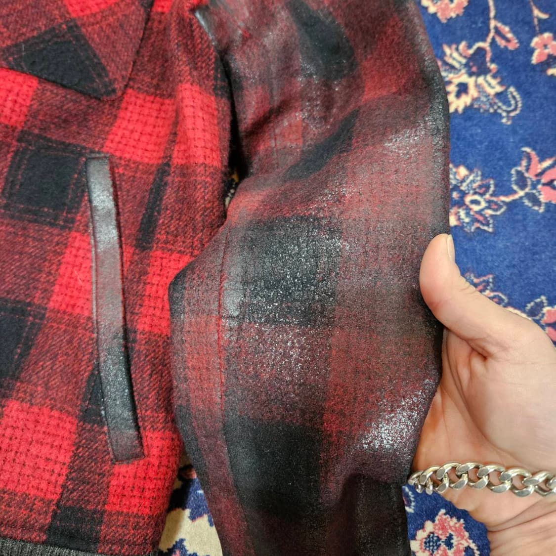 (국내매장) FADTHREE in Japan 체크 패블릭 블럭 울자켓 상품이미지5