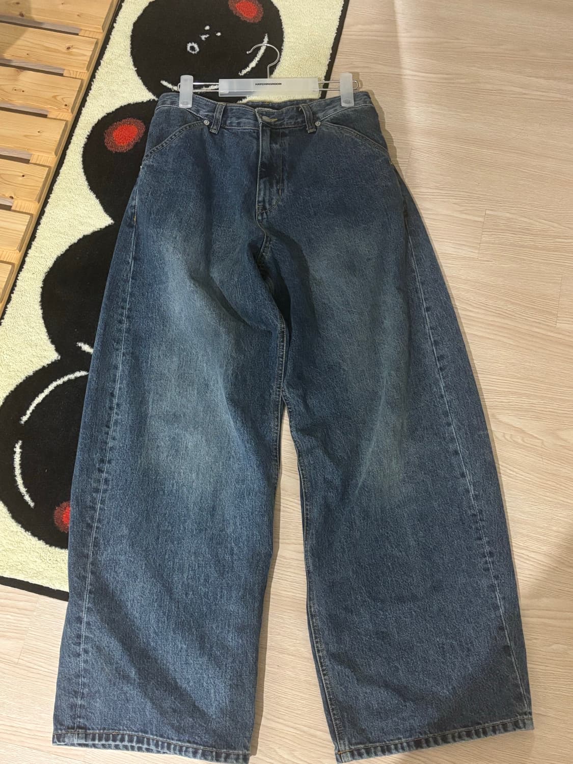 와이드 커브진 청바지 Washed Blue 상품이미지4