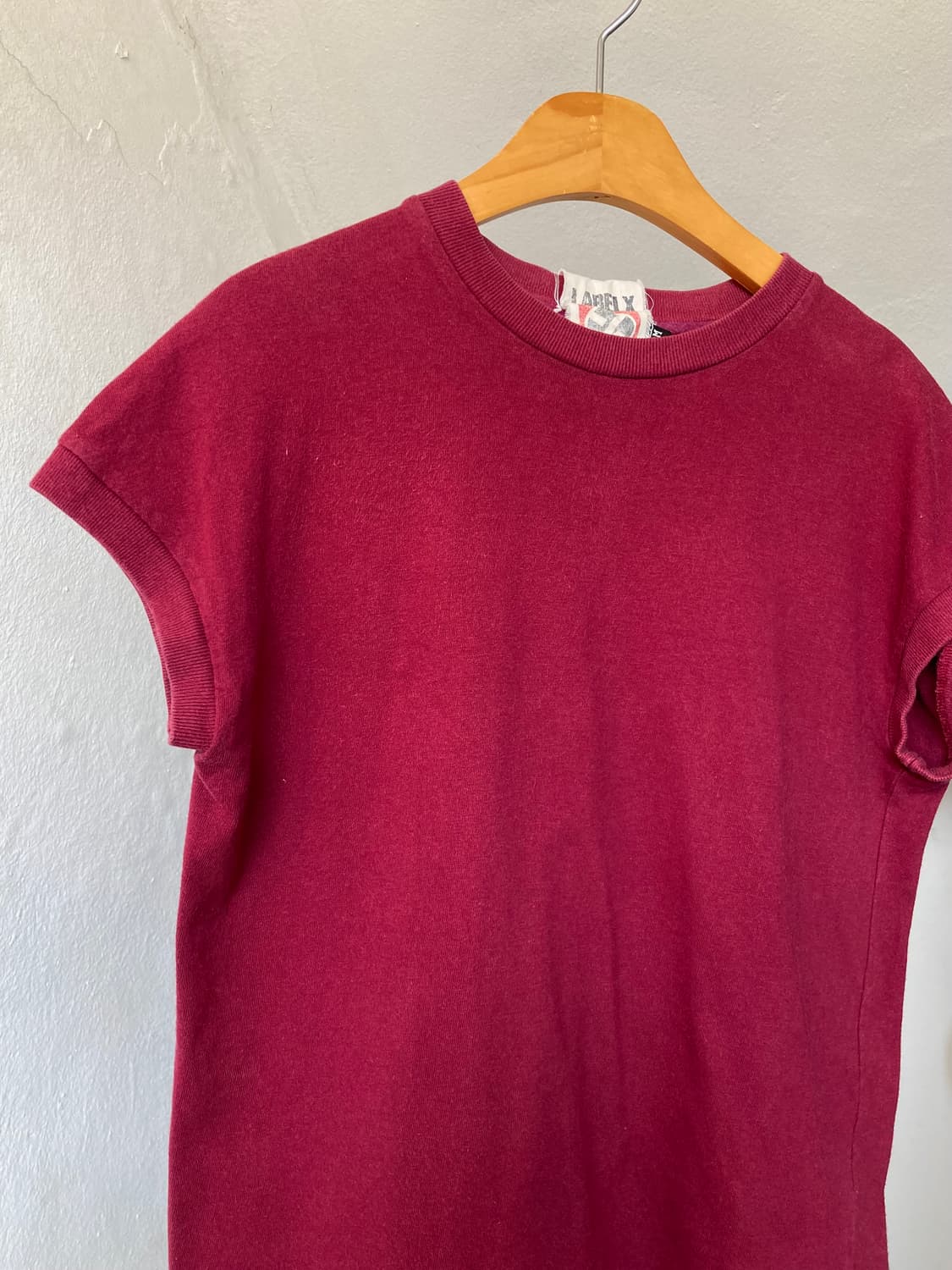 베이직 버건디 무지 반팔티 상품이미지2