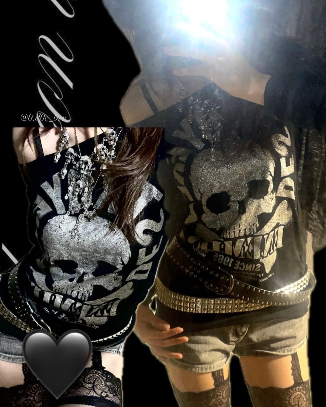 ☠️해골 프린트 롱슬리브 블랙 상품이미지1