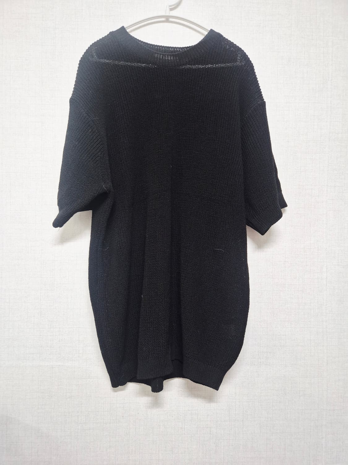 블랙 반팔 니트 상품이미지1