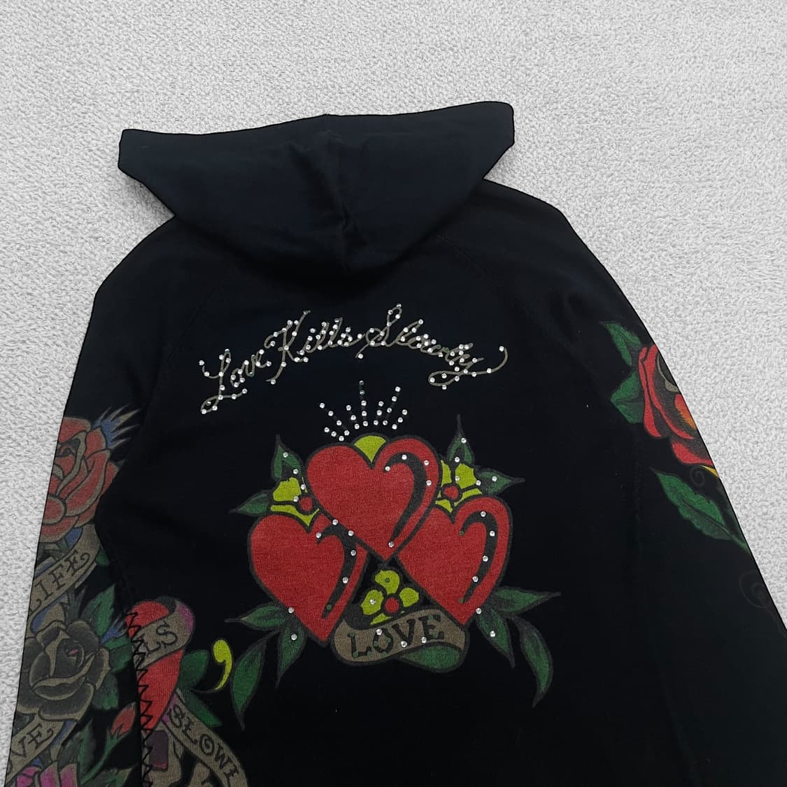 에드하디 Ed hardy 트리플 하트 스터드 후드 니트 상품이미지4