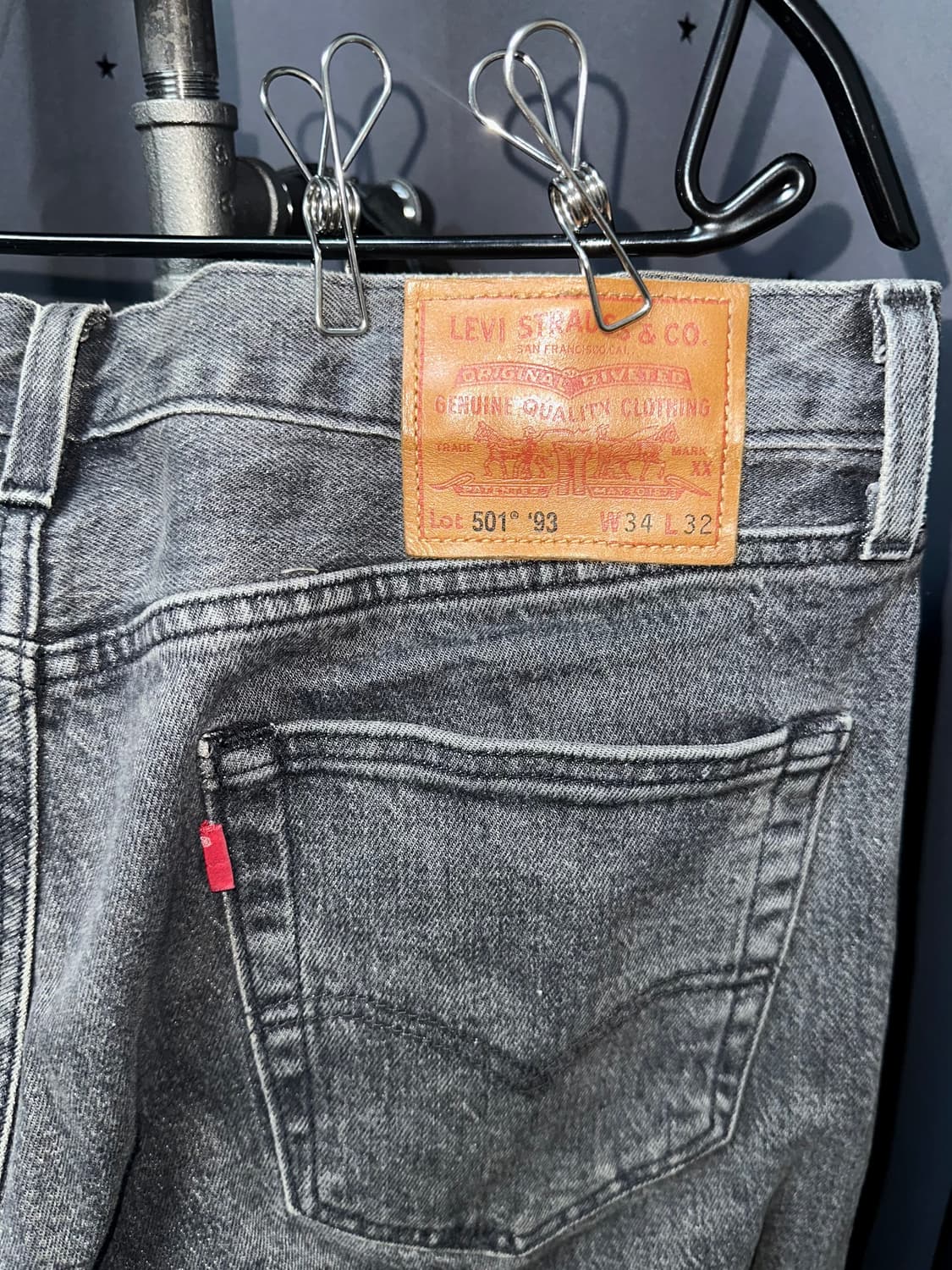 리바이스 501 93 프리미엄 흑청바지 34X32 상품이미지3