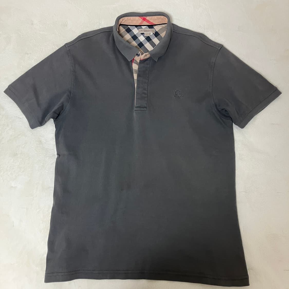 버버리 브릿 PK 반팔 카라티 (그레이/L) 상품이미지1