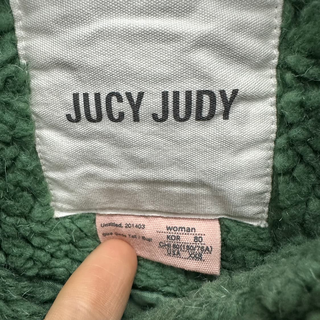 FREE 쥬시쥬디 여자 양털 뽀글이 루즈핏 점퍼 상품이미지4