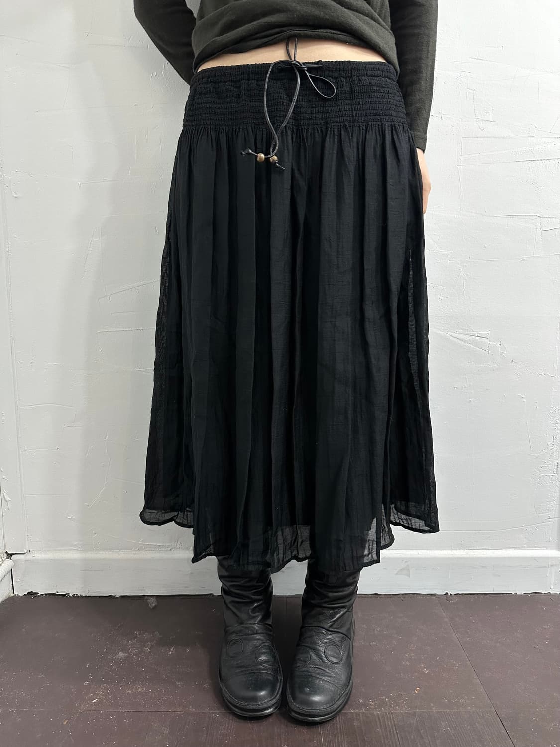 natural flare banding skirt 상품이미지4