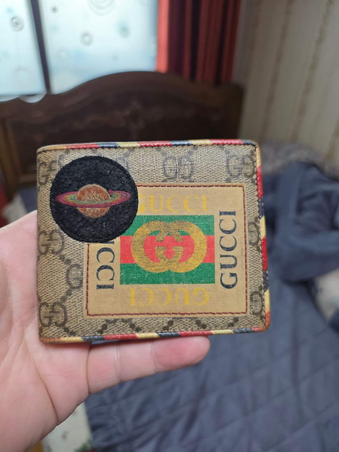 (정품) 구찌 GG 패치 자수 슈프림 캔버스 쿠리에 반지갑/개인/팝니다. 상품이미지2