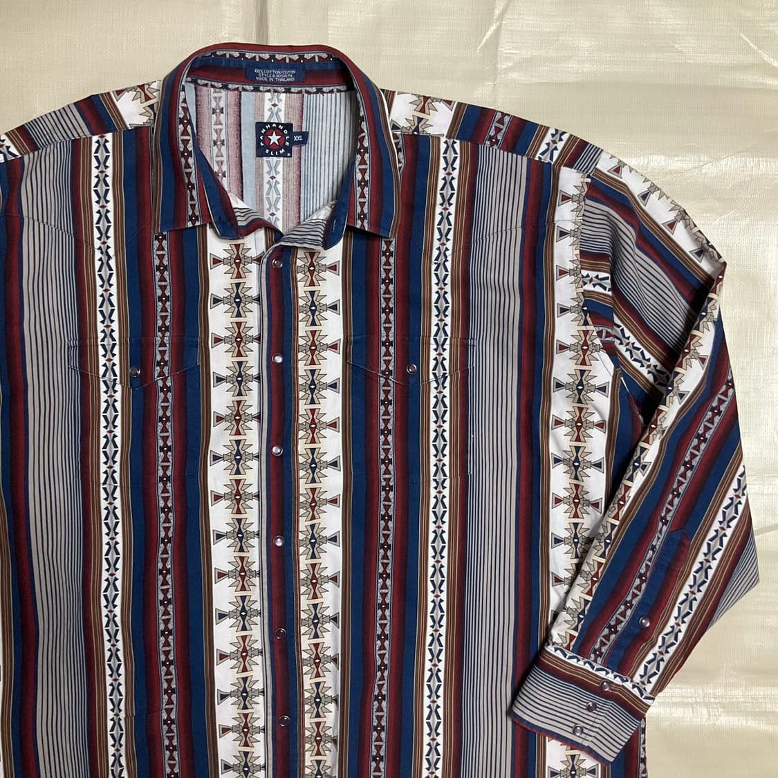 빈티지 팬핸들 웨스턴 패턴셔츠 상품이미지1