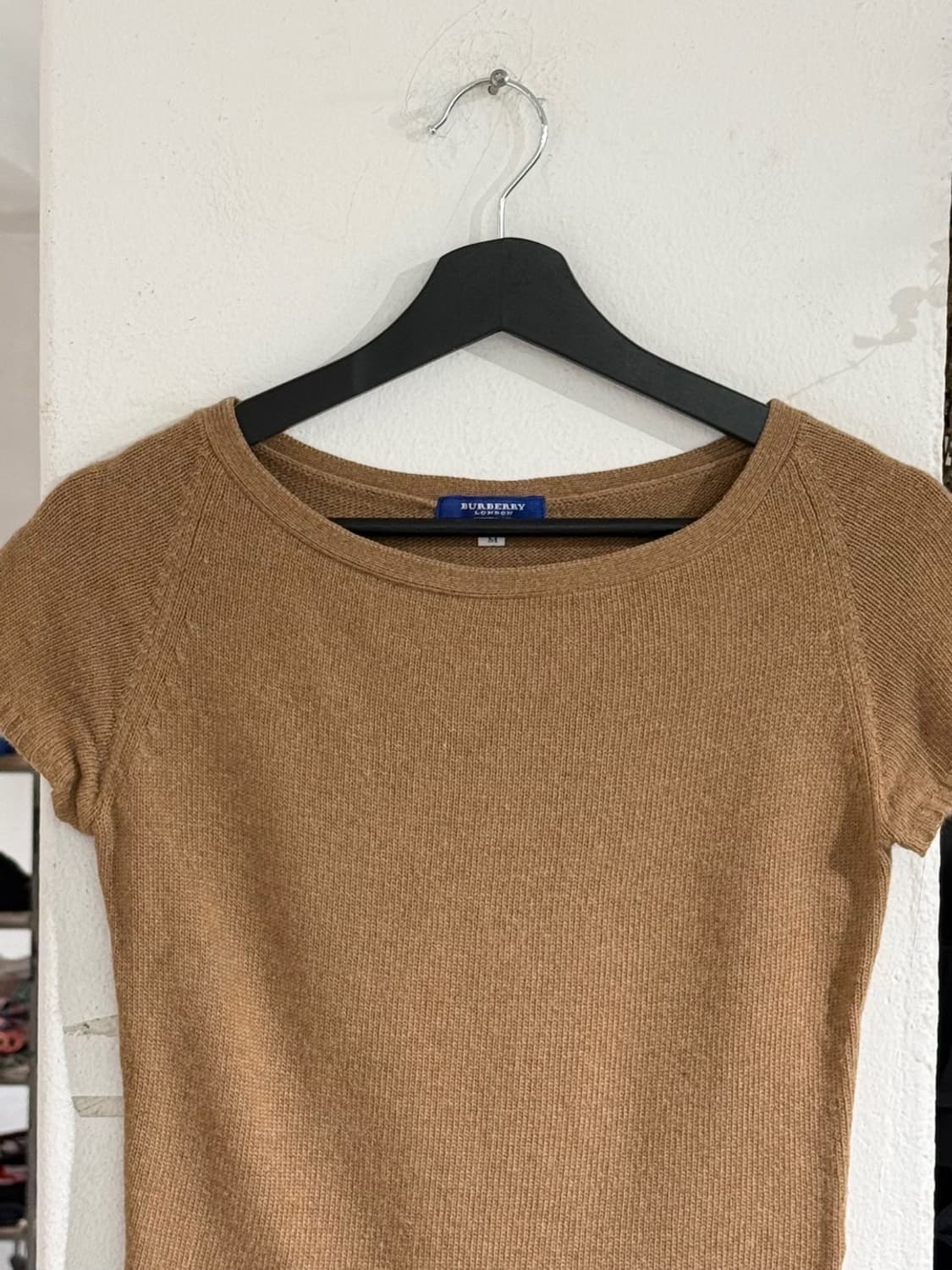 버버리 베이지 울 블렌드 하프 니트 상품이미지4