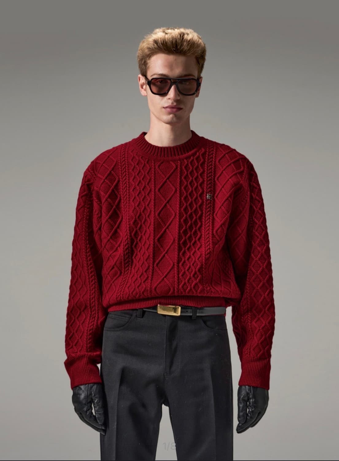 노이스 홀리데이 케이블 울 니트 L 상품이미지1