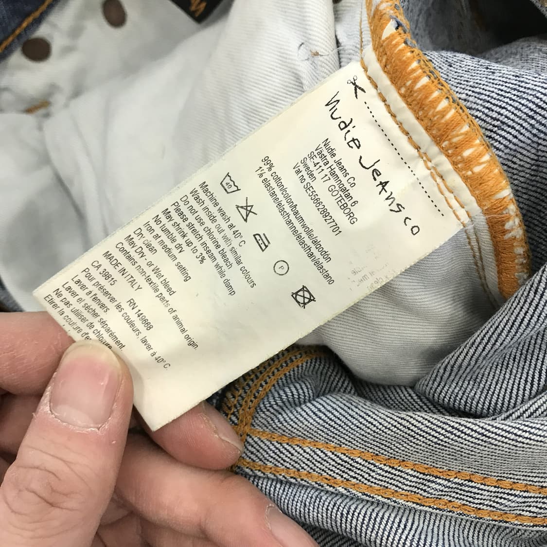 누디진 타이트롱존 스티안 레플리카 청바지 [31인치] 상품이미지8