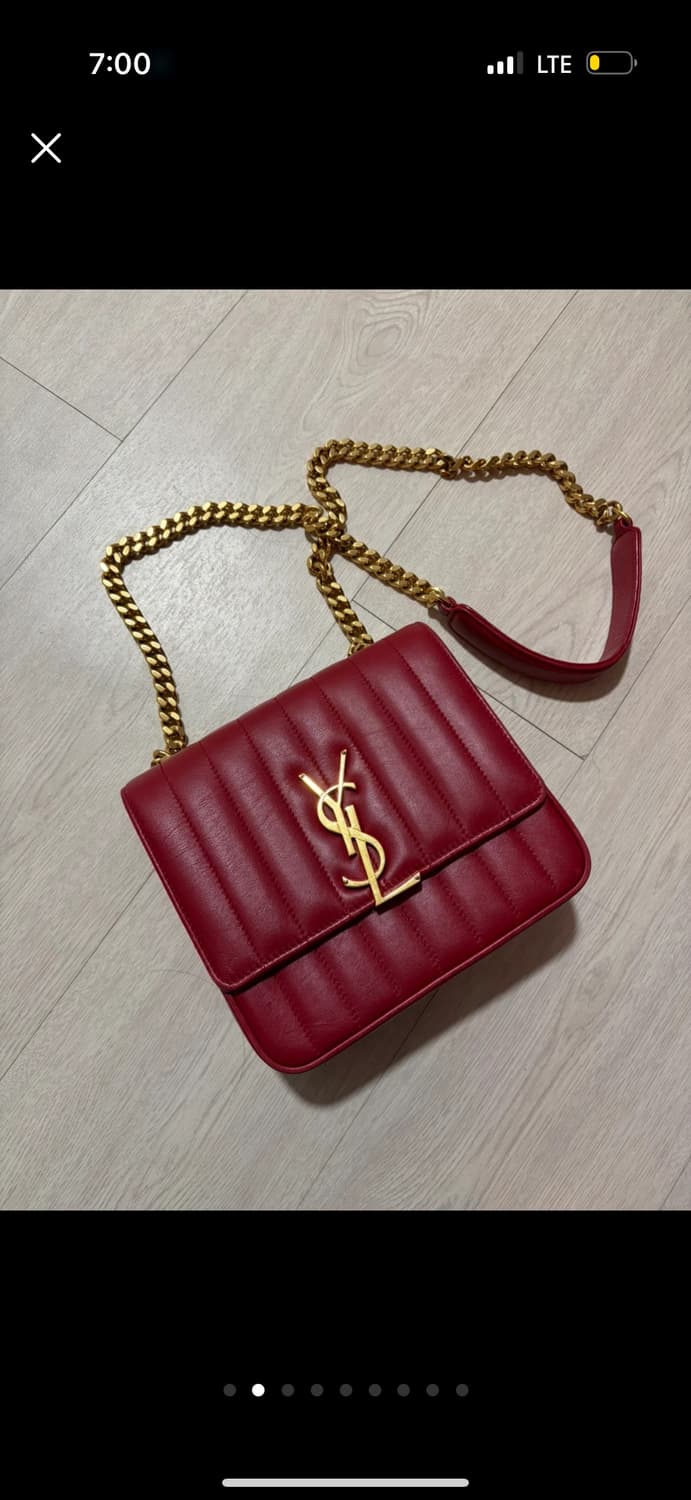 생로랑 레드 금장 채인 비키백 상품이미지2