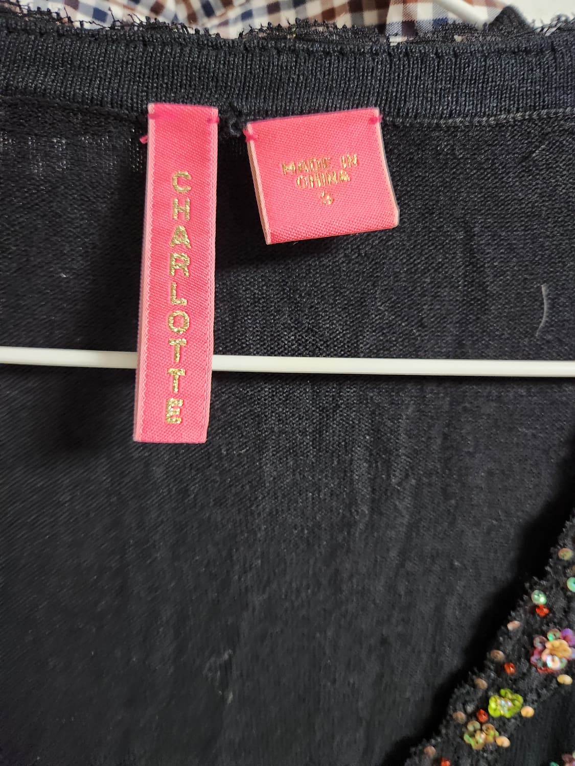 샤롯데 블랙 스팽글 장식 가디건 S 상품이미지5