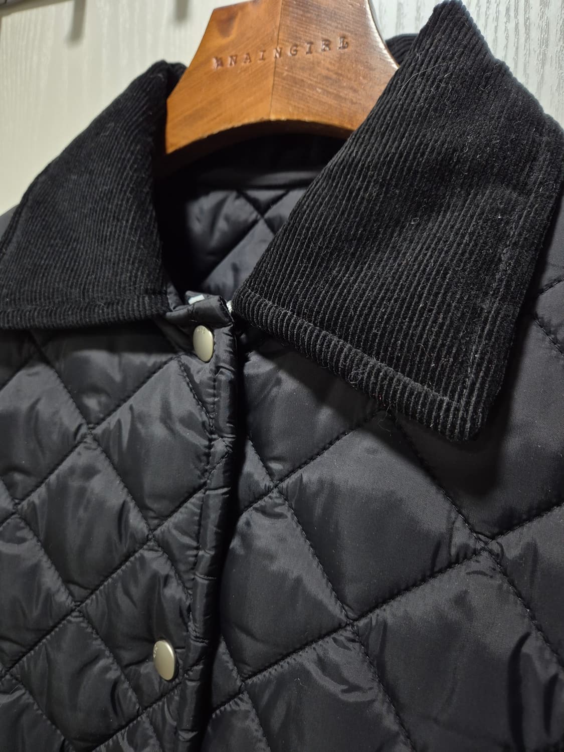 (세일)(새상품)ORO 오로 퀼팅 코듀로이 자켓 블랙 상품이미지2