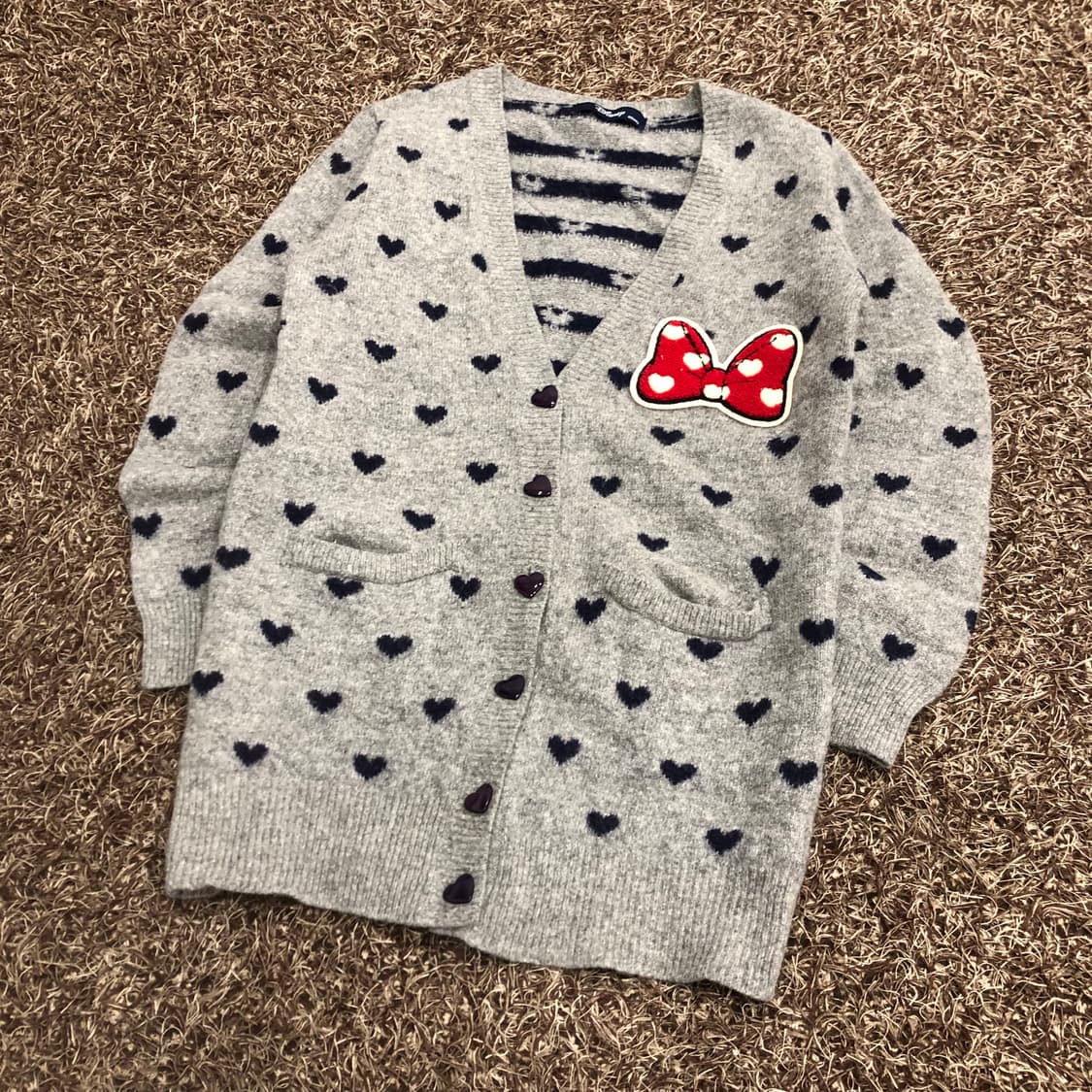 디즈니 미니마우스 하트 울 가디건 상품이미지4