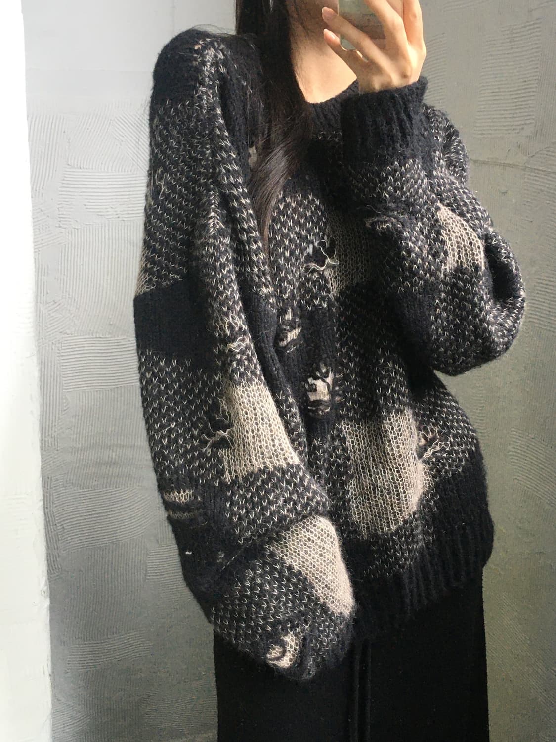 OUR LEGACY 아워레가시 블랙 디스트럭티브 깅엄 소날 라운드넥 상품이미지1