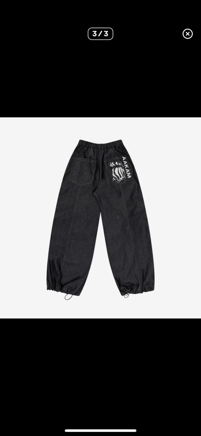 아캄AAKAM 아캄 핀턱 데님 팬츠 블랙 상품이미지3