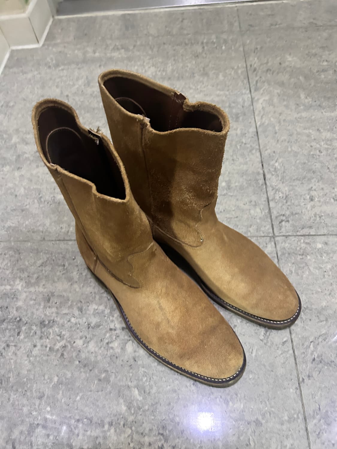 [285] 저스틴 러프아웃 스웨이드 웨스턴 카우보이 부츠 상품이미지4