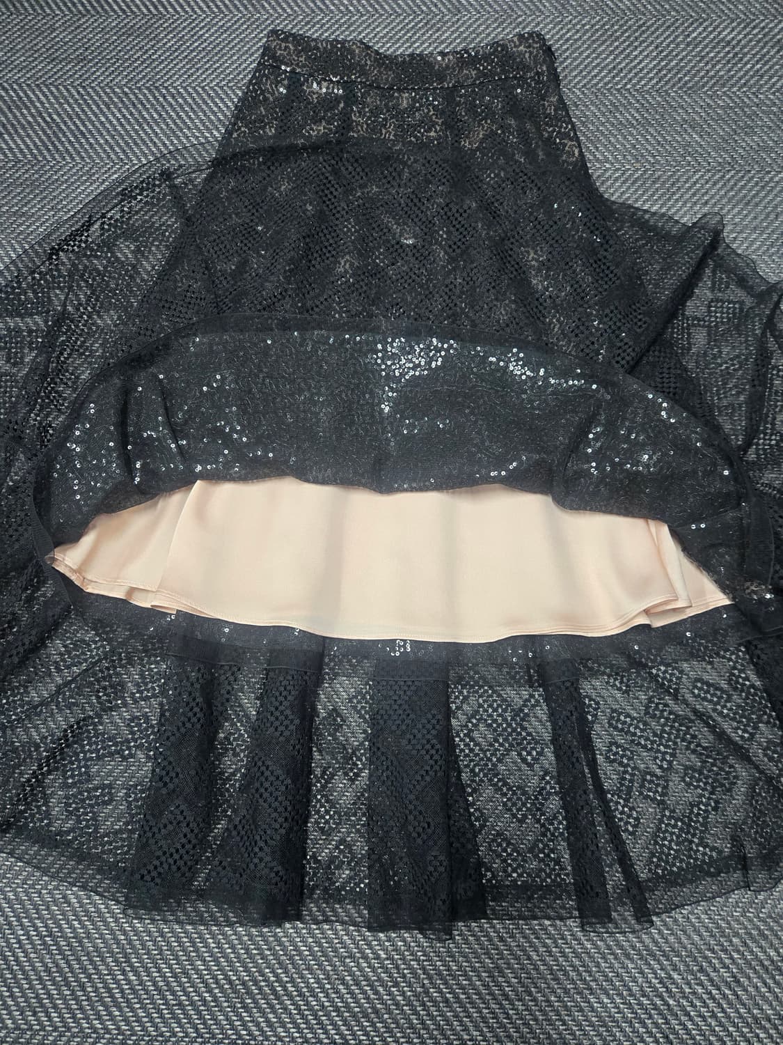 미샤 MICHAA 23ss 블랙 레이스 스커트 밴딩 치마 상품이미지5