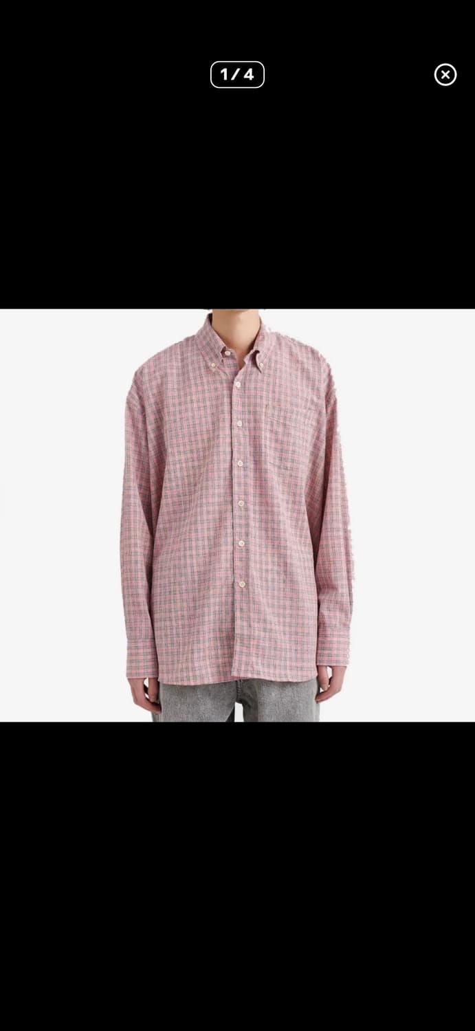 아워레가시 버로우드 BD 체크 셔츠 핑크 48 상품이미지1