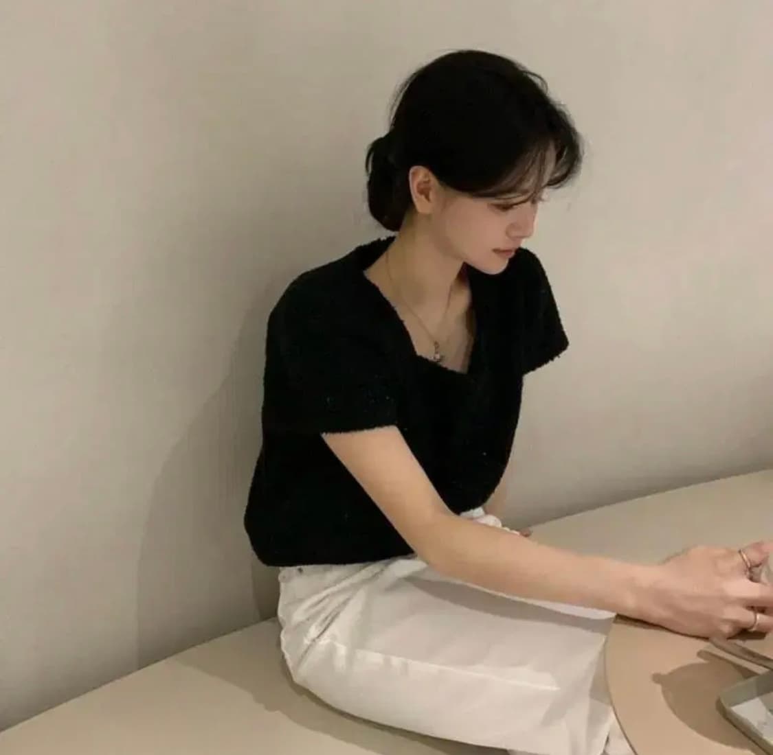 (구)포코마켓  트위드 반팔 택채 새상품 판매 상품이미지3