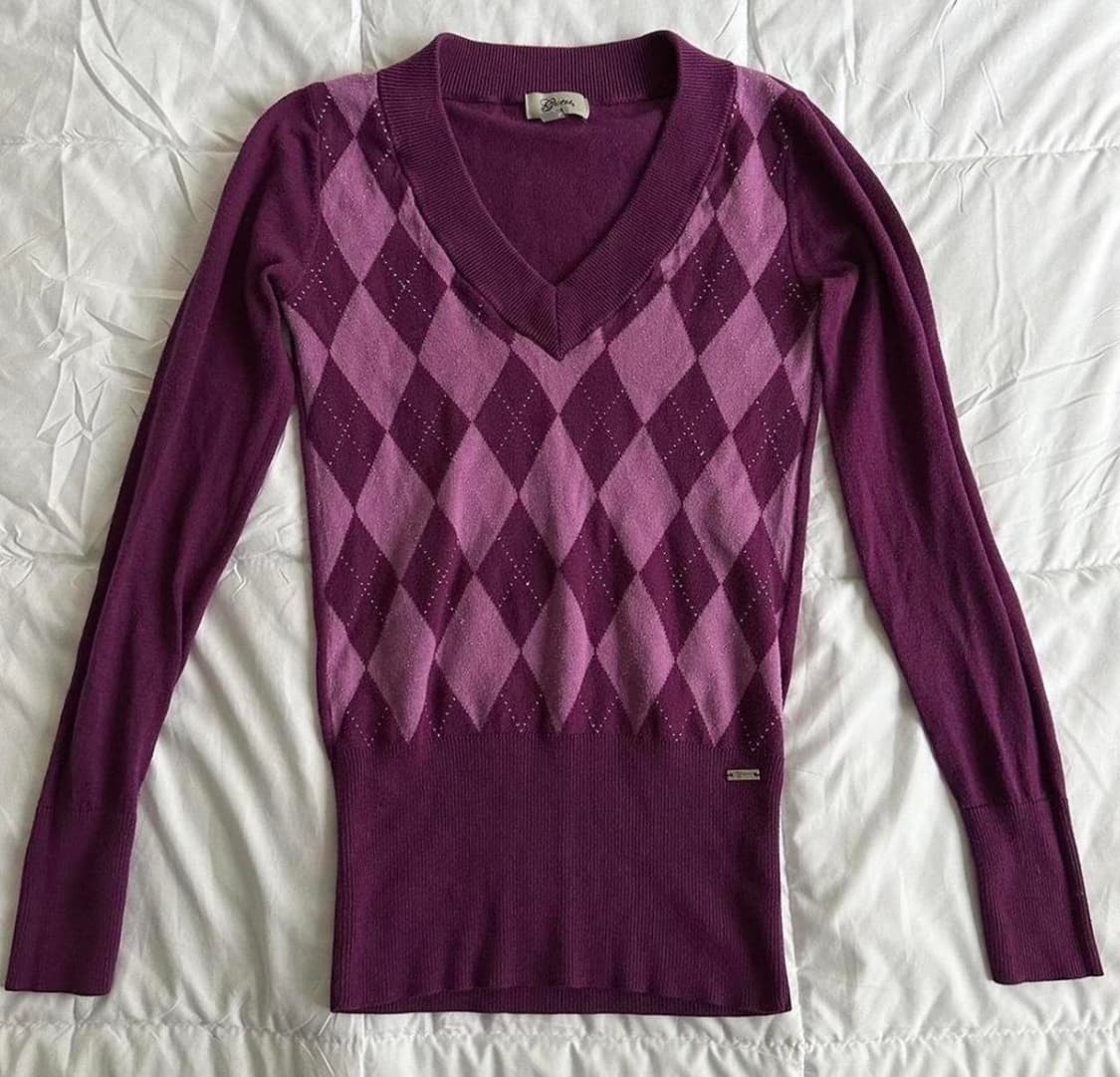 게스 빈티지 아가일 니트 상품이미지1