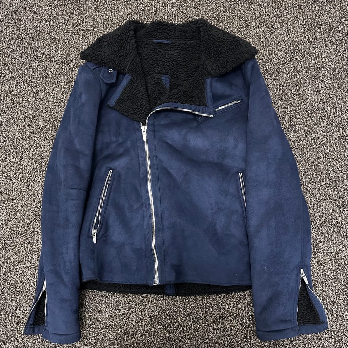 ZARA 자라 스웨이드 무스탕 라이더 자켓 점퍼 L 상품이미지1