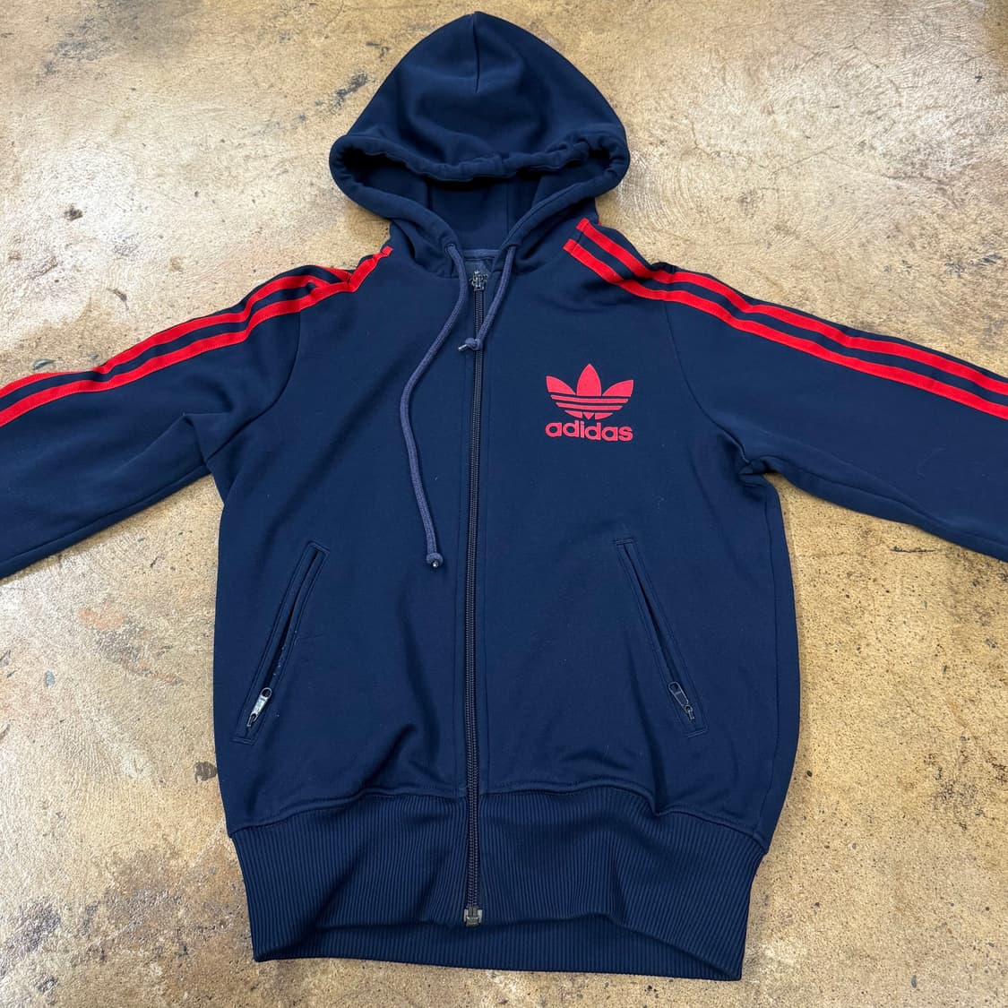 아디다스 네이비 레드 후플 져지 후드집업 90 상품이미지3