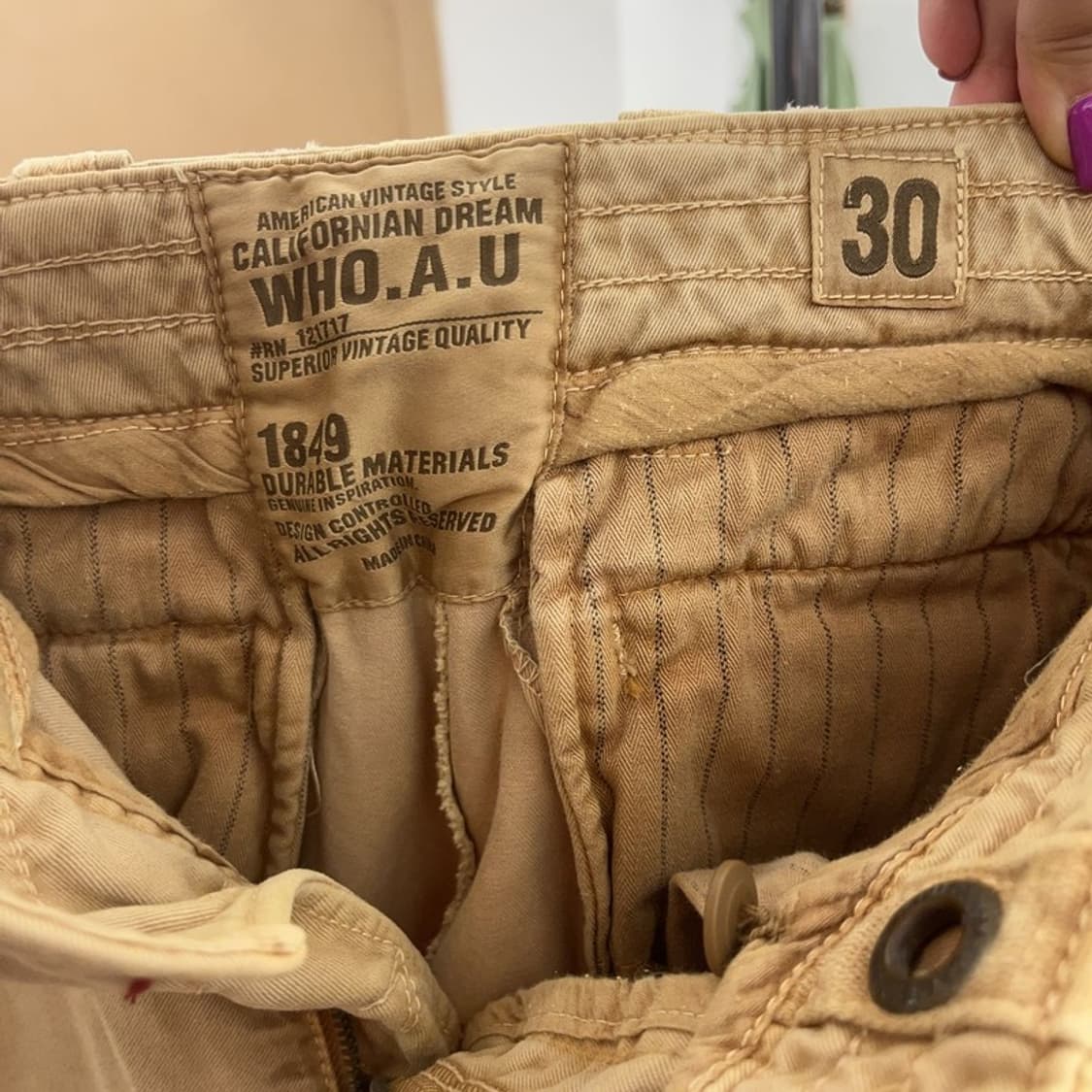 후아유 올드스쿨 빈티지 베이직 코튼팬츠 30인치 C06590 상품이미지5