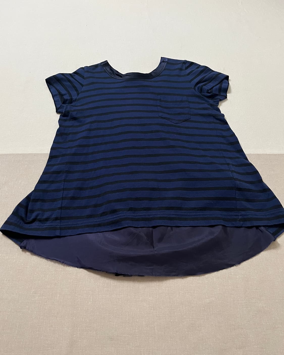 사카이 백플리츠패널 스트라이프 티셔츠 sacai 보더티 상품이미지3