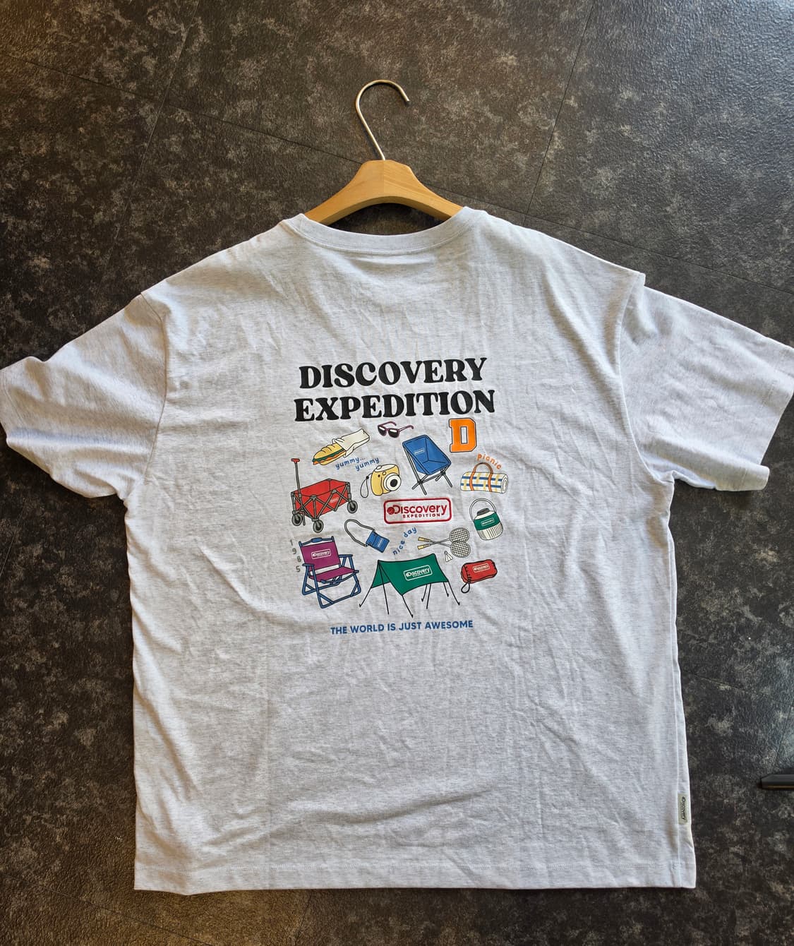 디스커버리 익스페디션 "피크닉등판" 회색 반팔티 XXL 상품이미지6