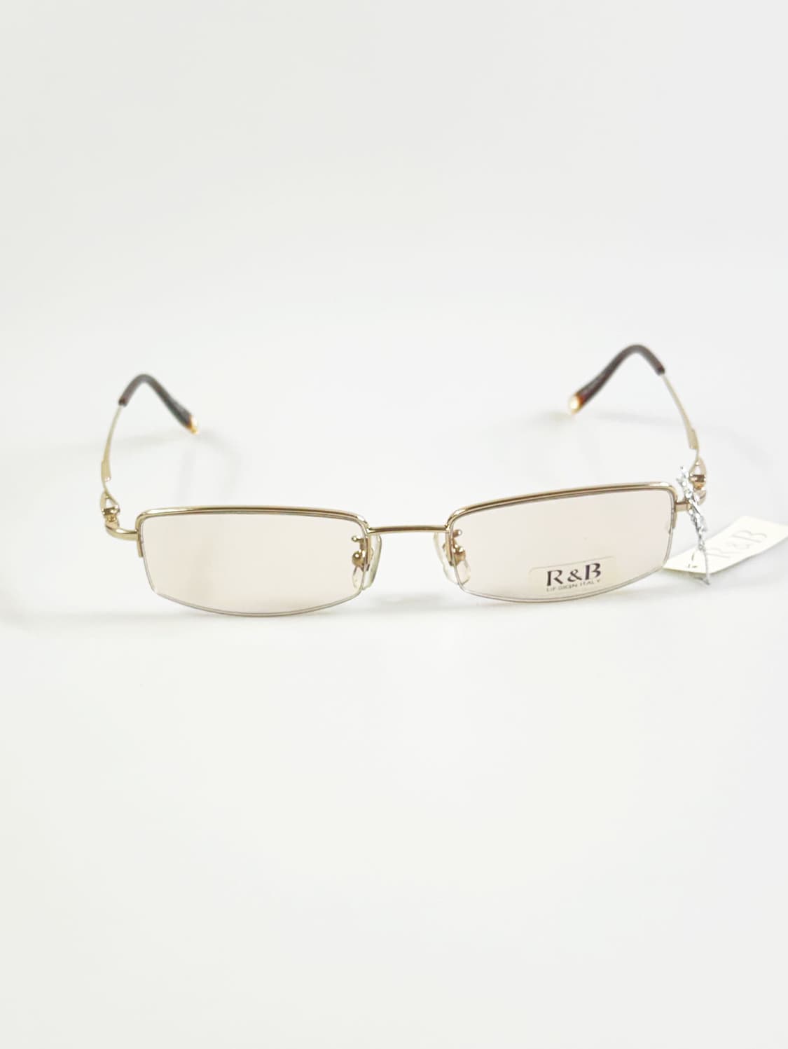 R&B EYEWEAR 반무테 스퀘어 메탈 빈티지 틴트 안경 상품이미지3