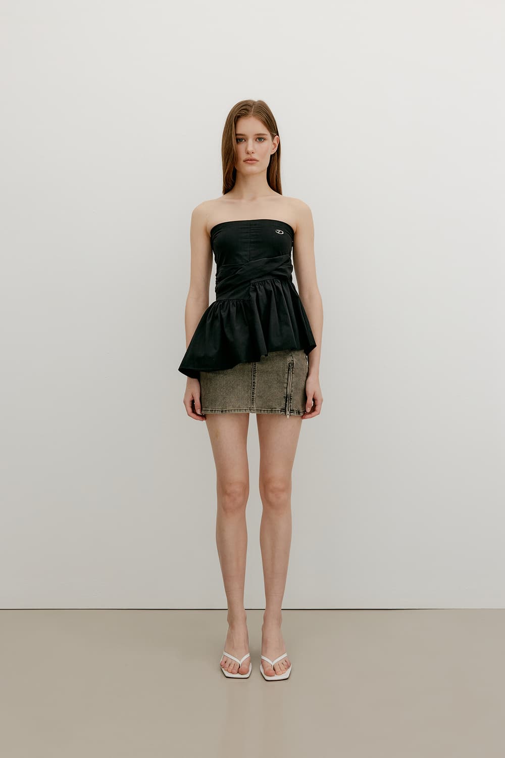 (새상품) yuse 유즈 노티드 벌룬 튜브탑 (m) (블랙) 상품이미지1