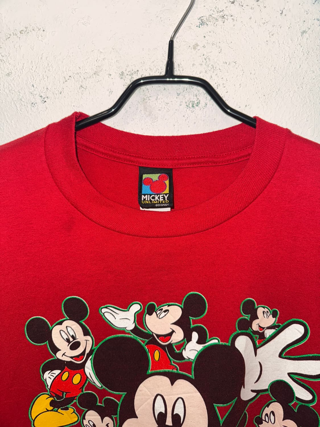 디즈니 미키마우스 프린팅 레드 반팔티셔츠 상품이미지2