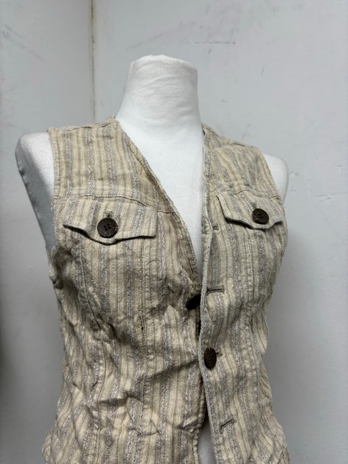vintage Stripe Crop Vest 상품이미지2
