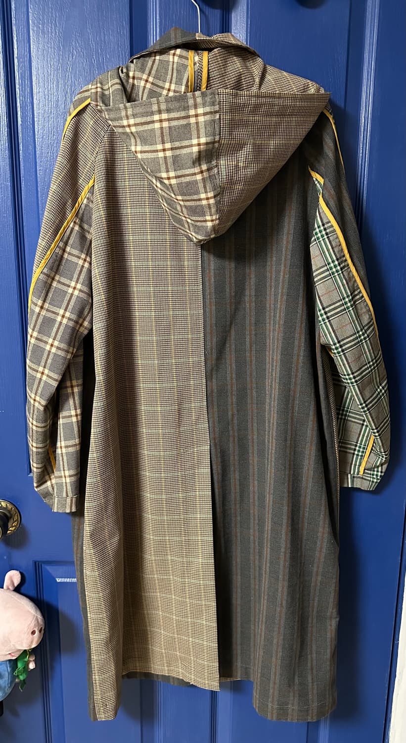 앤더슨벨 체크 패치워크 후드 코트 상품이미지4