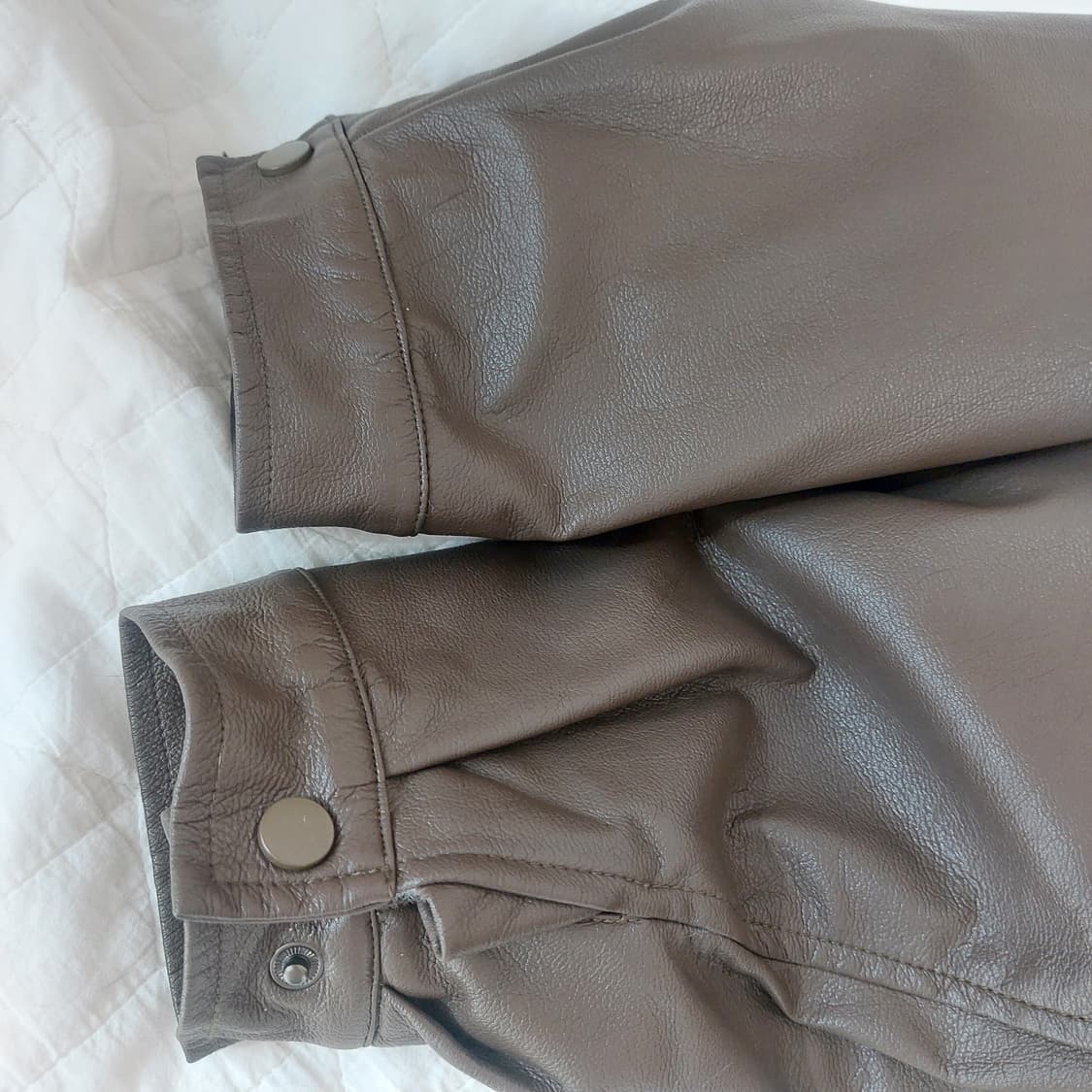 아메카지 캐주얼 비건 레더 퍼 오버핏 무스탕 무톤 자켓 점퍼 [브라운] 상품이미지5