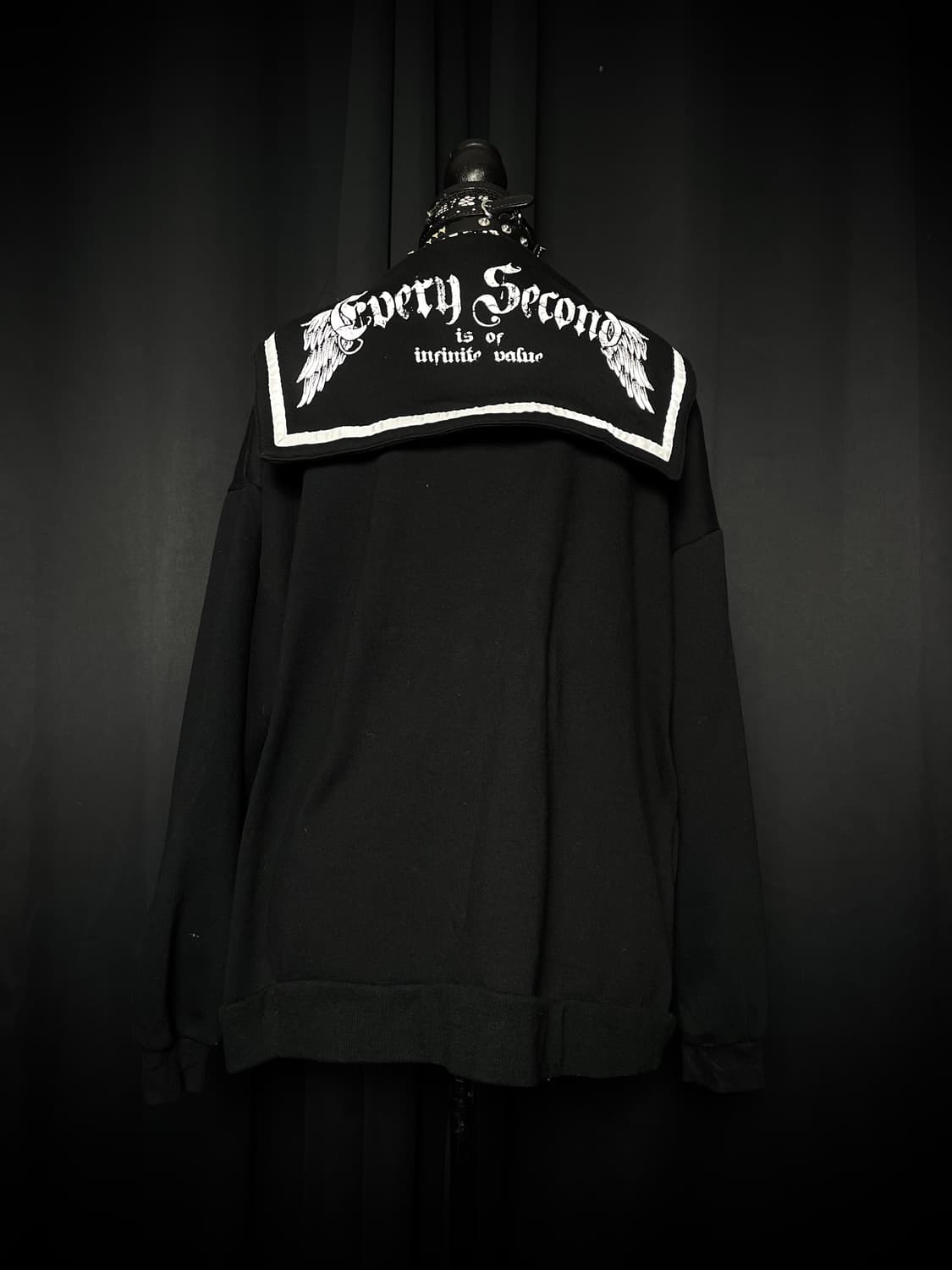 JPN 펑크 세일러 카라 천사 블랙 후드집업 상품이미지3