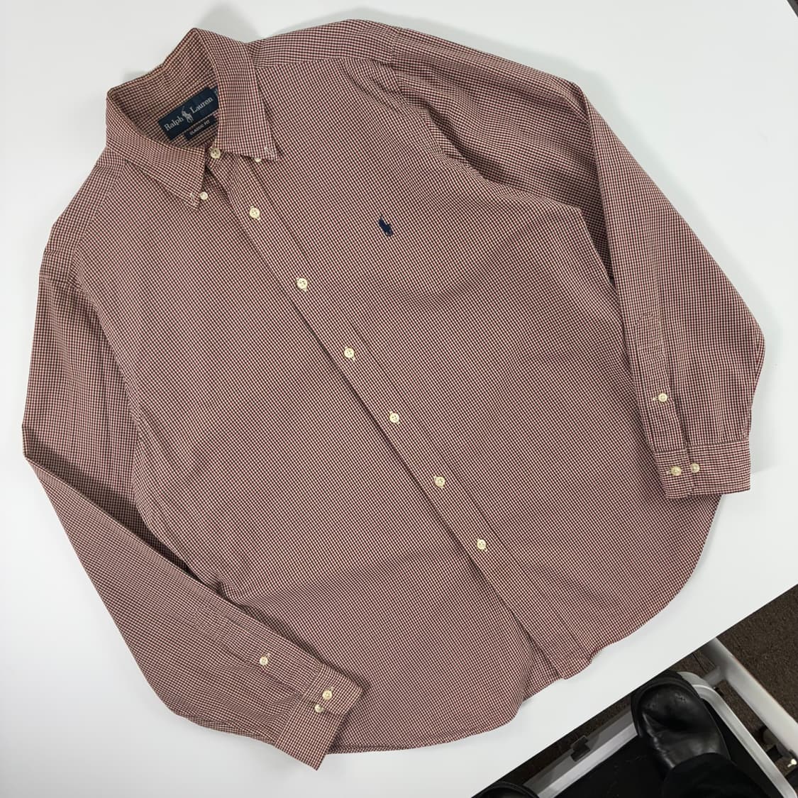 Polo  폴로 랄프로렌 90,s 자수 코튼 체크셔츠  상품이미지2