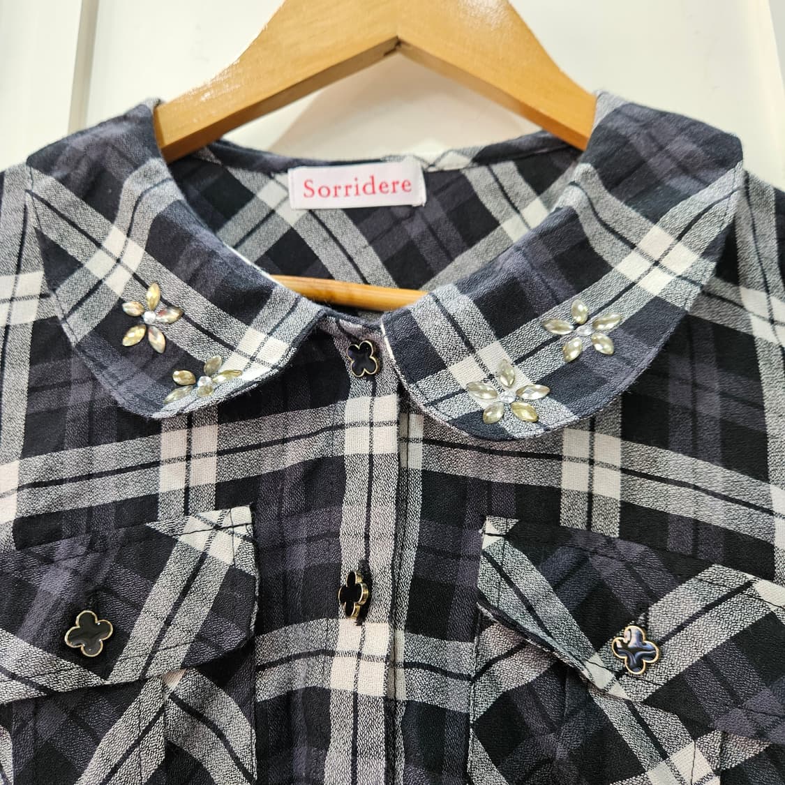 Sorridere(소리데레) 체크 카라 원피스 상품이미지3